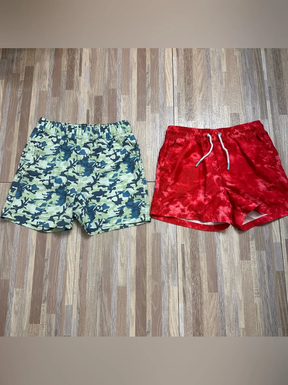 Boy’s Athletic Swim Shorts Bundle with Drawstring & Pockets, Size Youth Medium